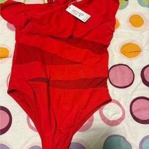 Red One-Piece Swimsuit